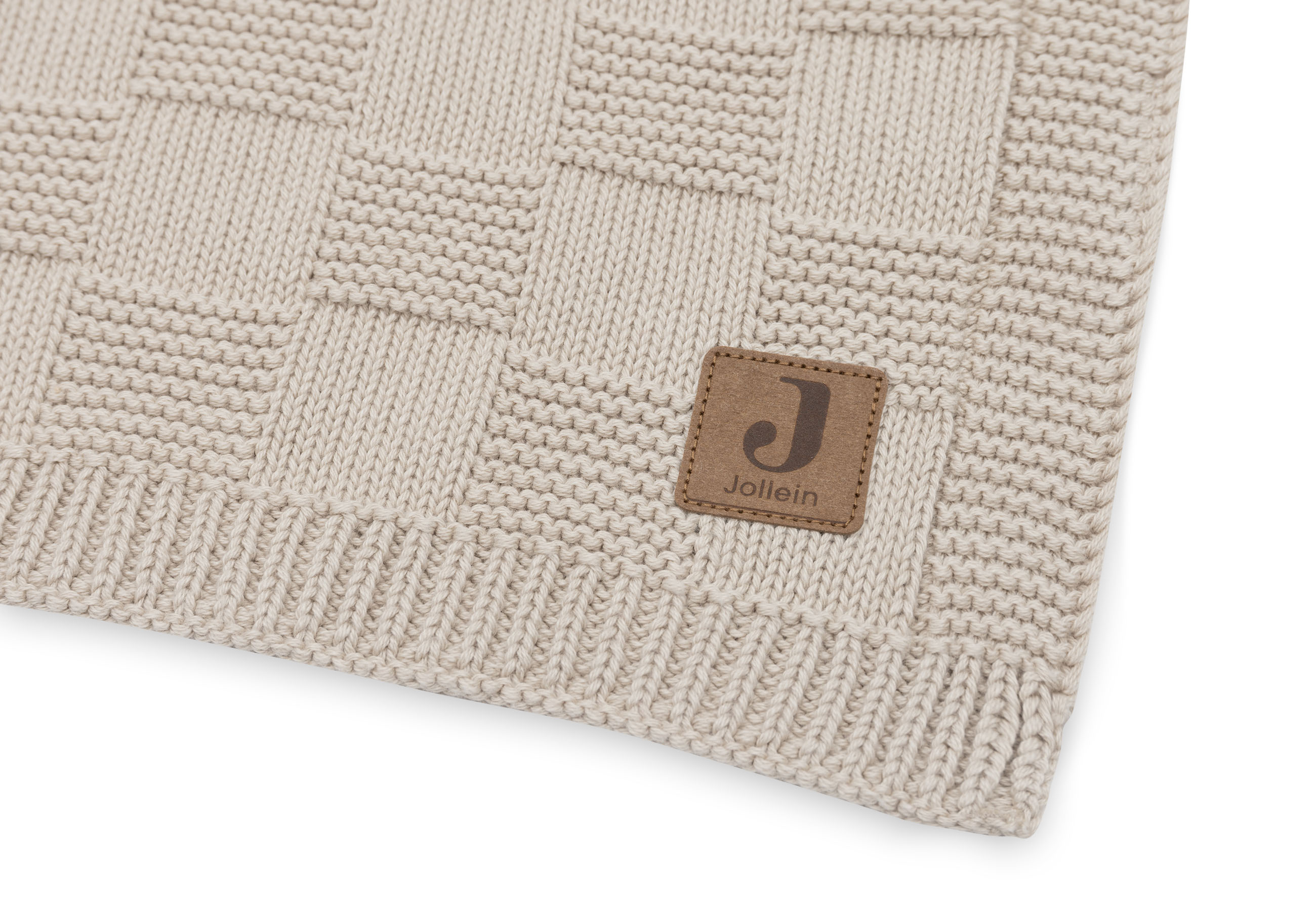 Jollein Filt 75x100cm Box Knit Warm Sand GOTS - 3