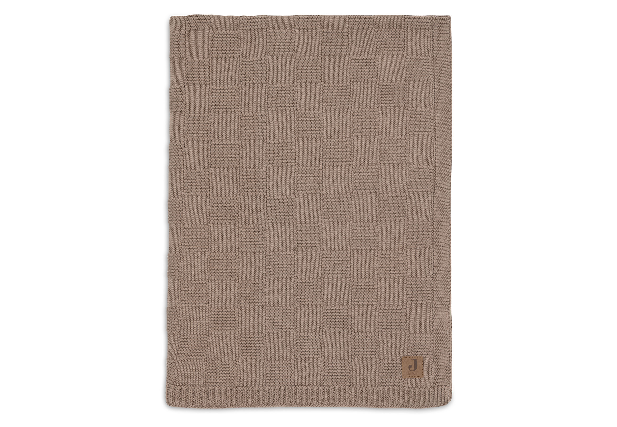 Jollein Babydecke Box Knit - Milky Coffee - 75x100cm - 100% Baumwolle - Für Babywiege - 1.0 TOG - GOTS Zertifiziert