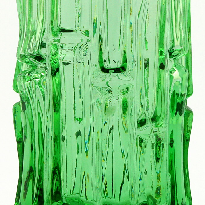 Bo Borgström (Bark 1960s) Green Vase with Linear Relief Sections 21 cm