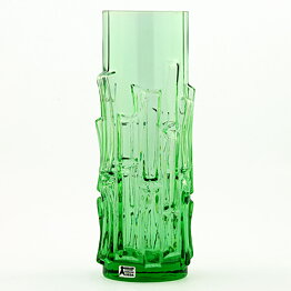 Bo Borgström (Bark 1960s) Green Vase with Linear Relief Sections 21 cm