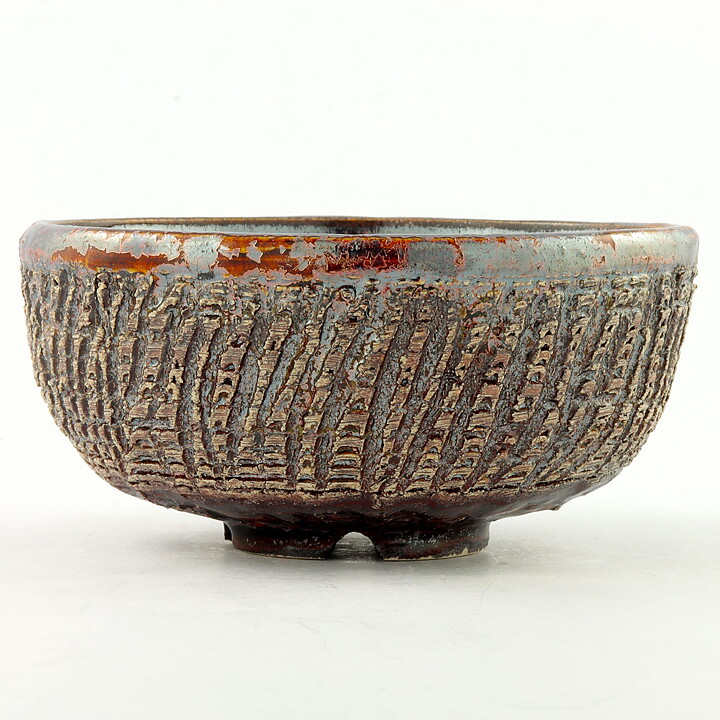 Isak Isaksson (2000s) Unique Chawan Bowl with Brown Glaze 14 cm #32