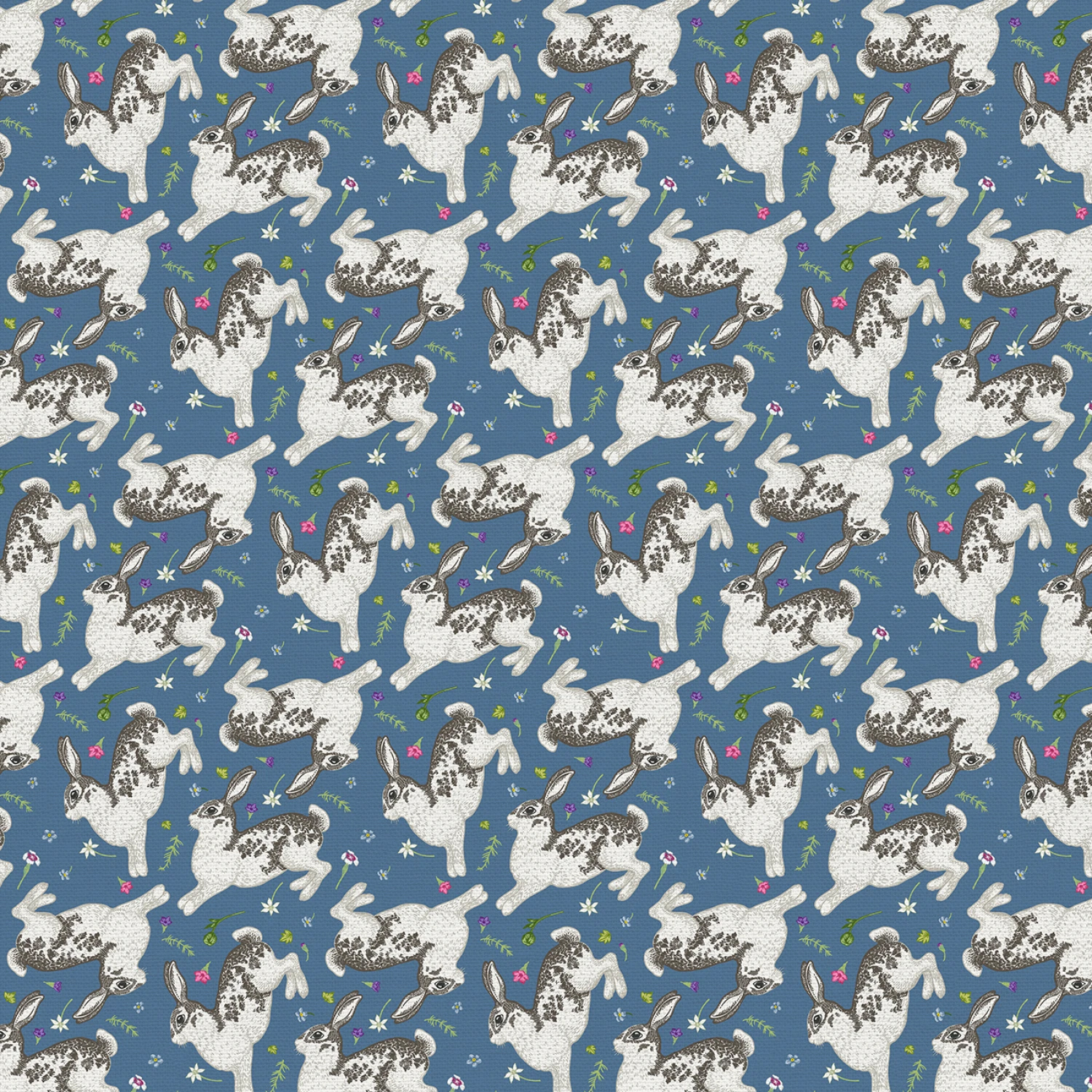 Tyg - Bunny Hop Multi - Garden Dreams