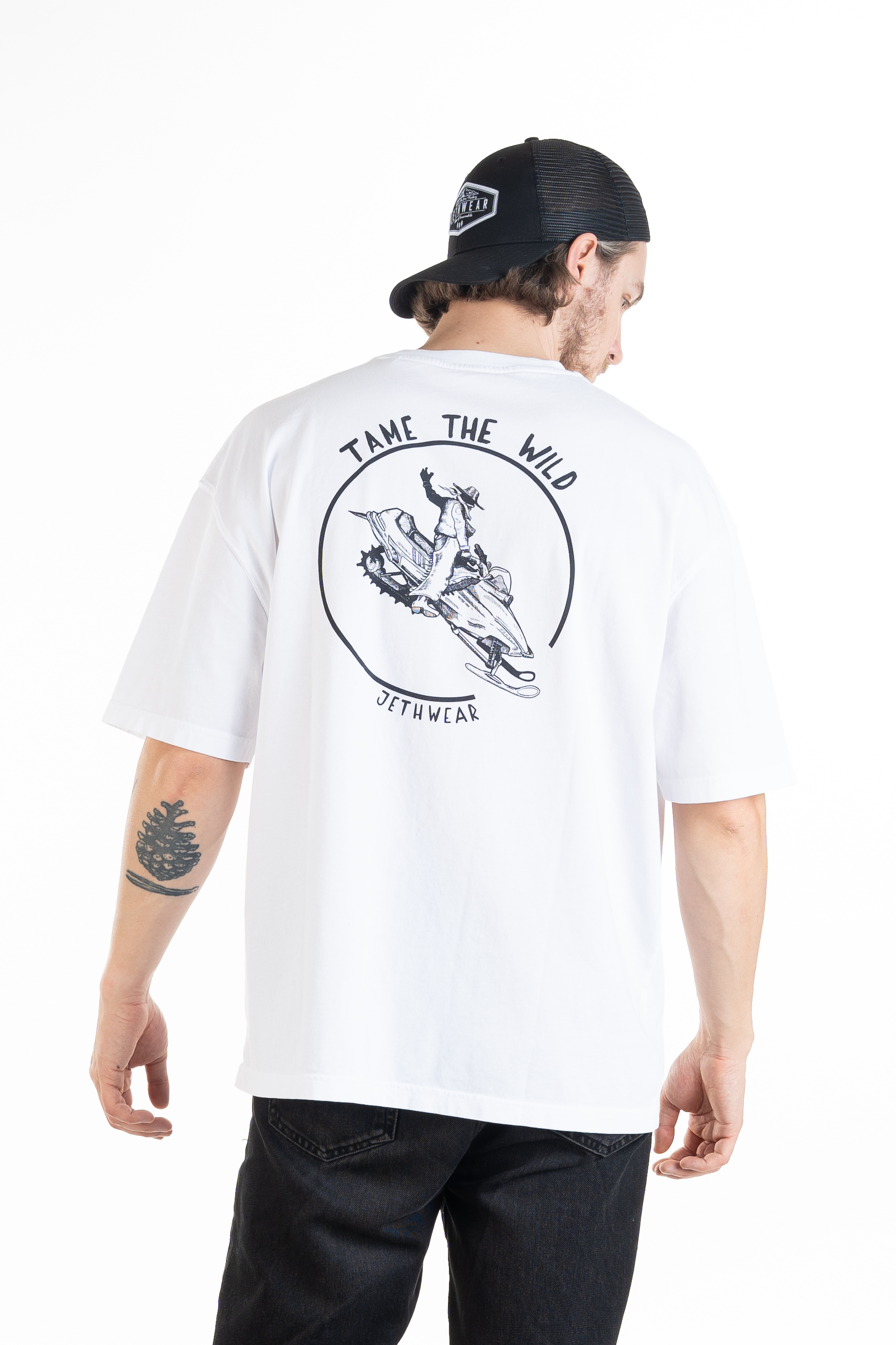 Jethwear T-shirt Tame The Wild Box Tee - White / Black - 2