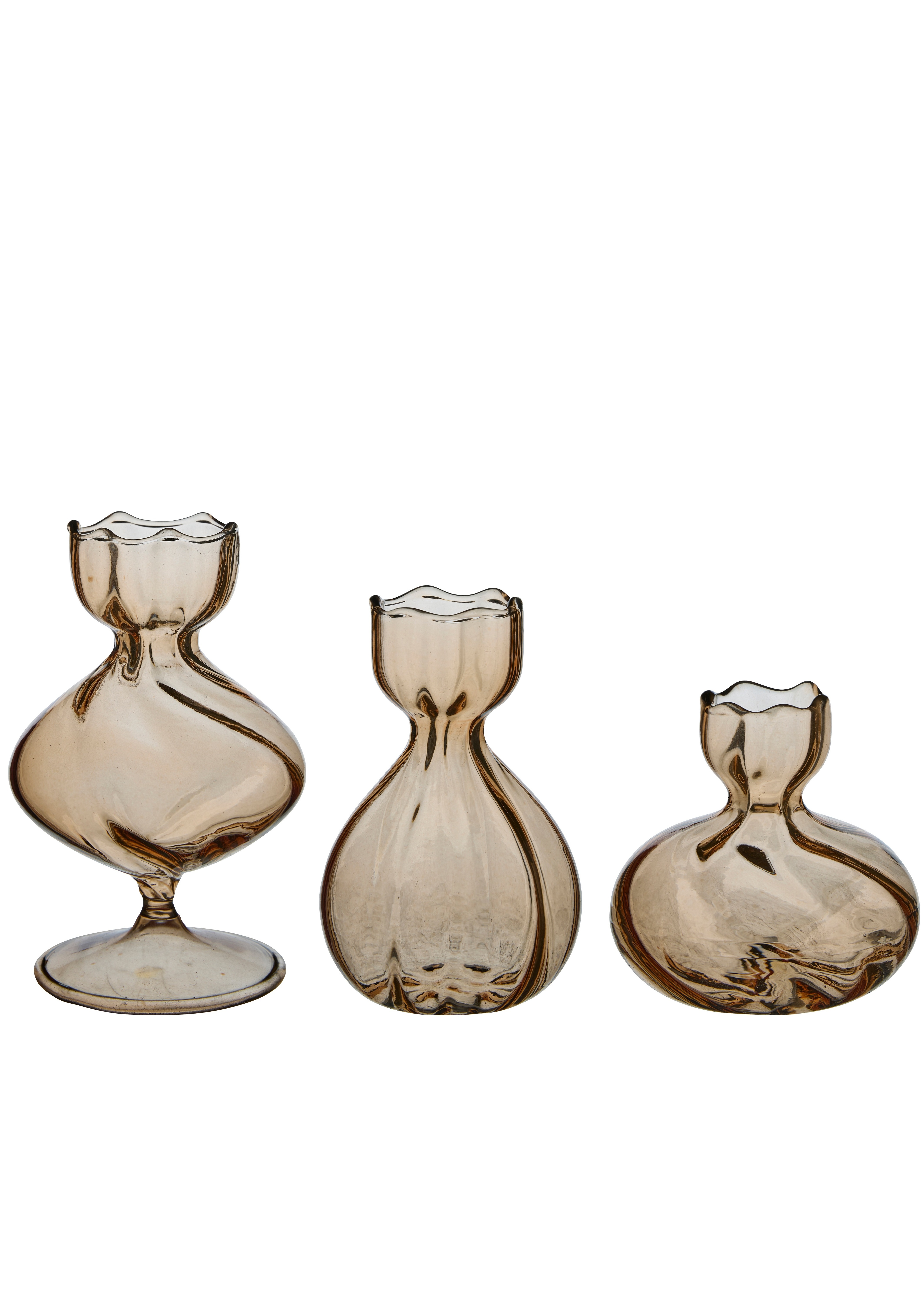 Glasvaser - Vas - Glas - Bärnsten - 3-pack - 3