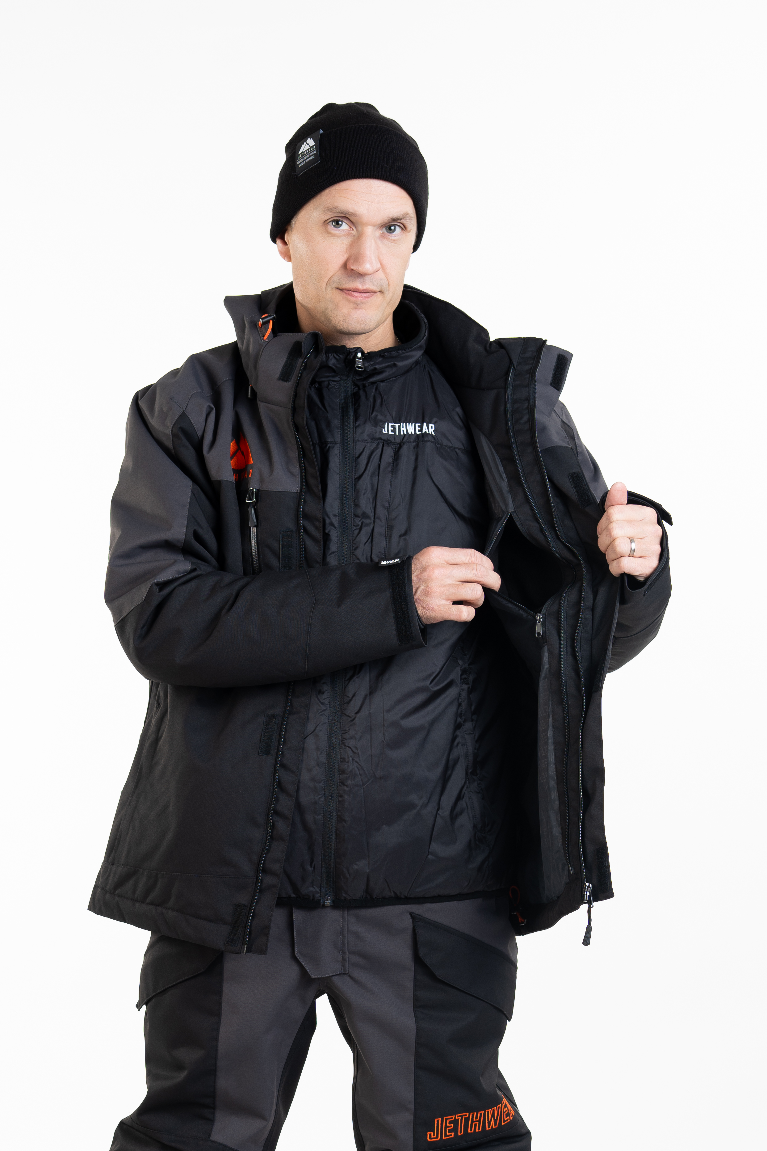 Jethwear Adapt Jacket - Black / Iron / Orange - 3in1 - 14
