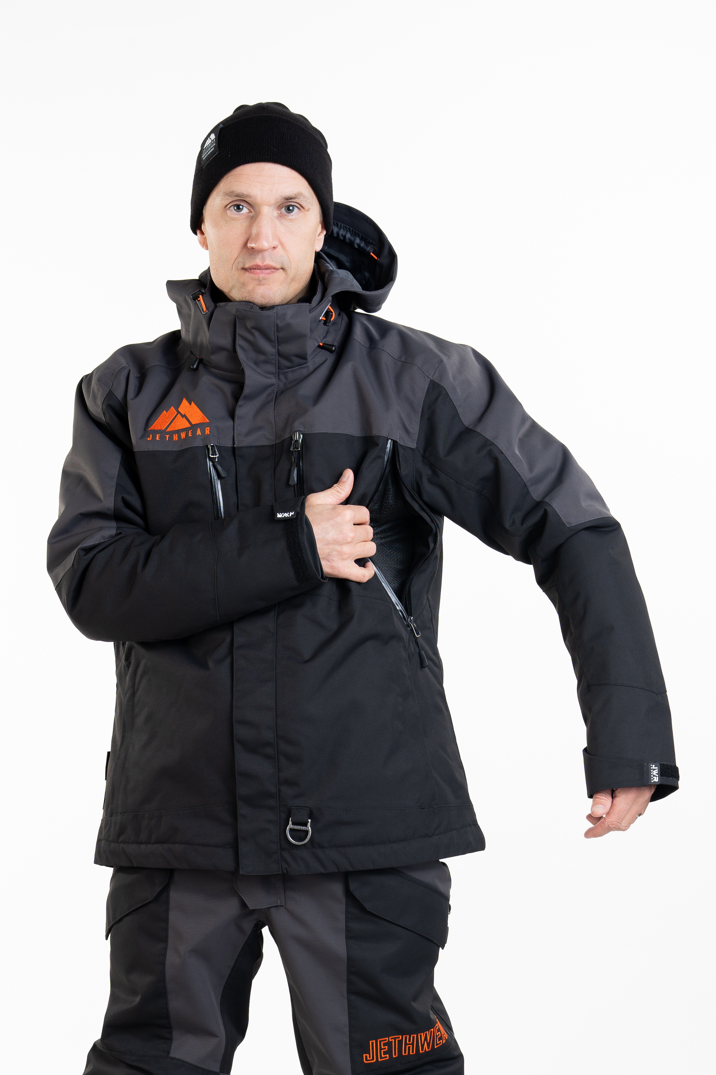 Jethwear Adapt Jacket - Black / Iron / Orange - 3in1 - 10