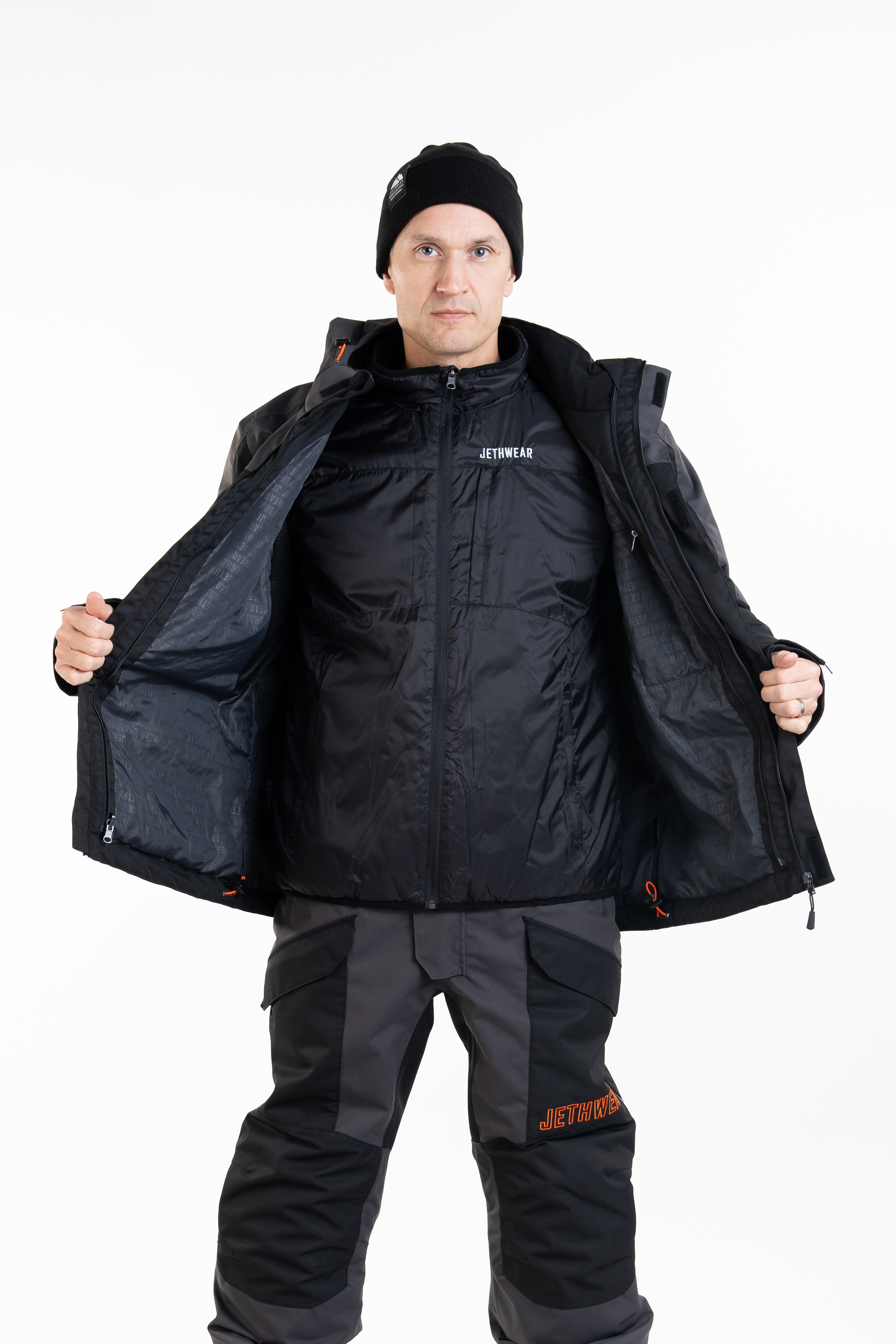 Jethwear Adapt Jacket - Black / Iron / Orange - 3in1 - 13