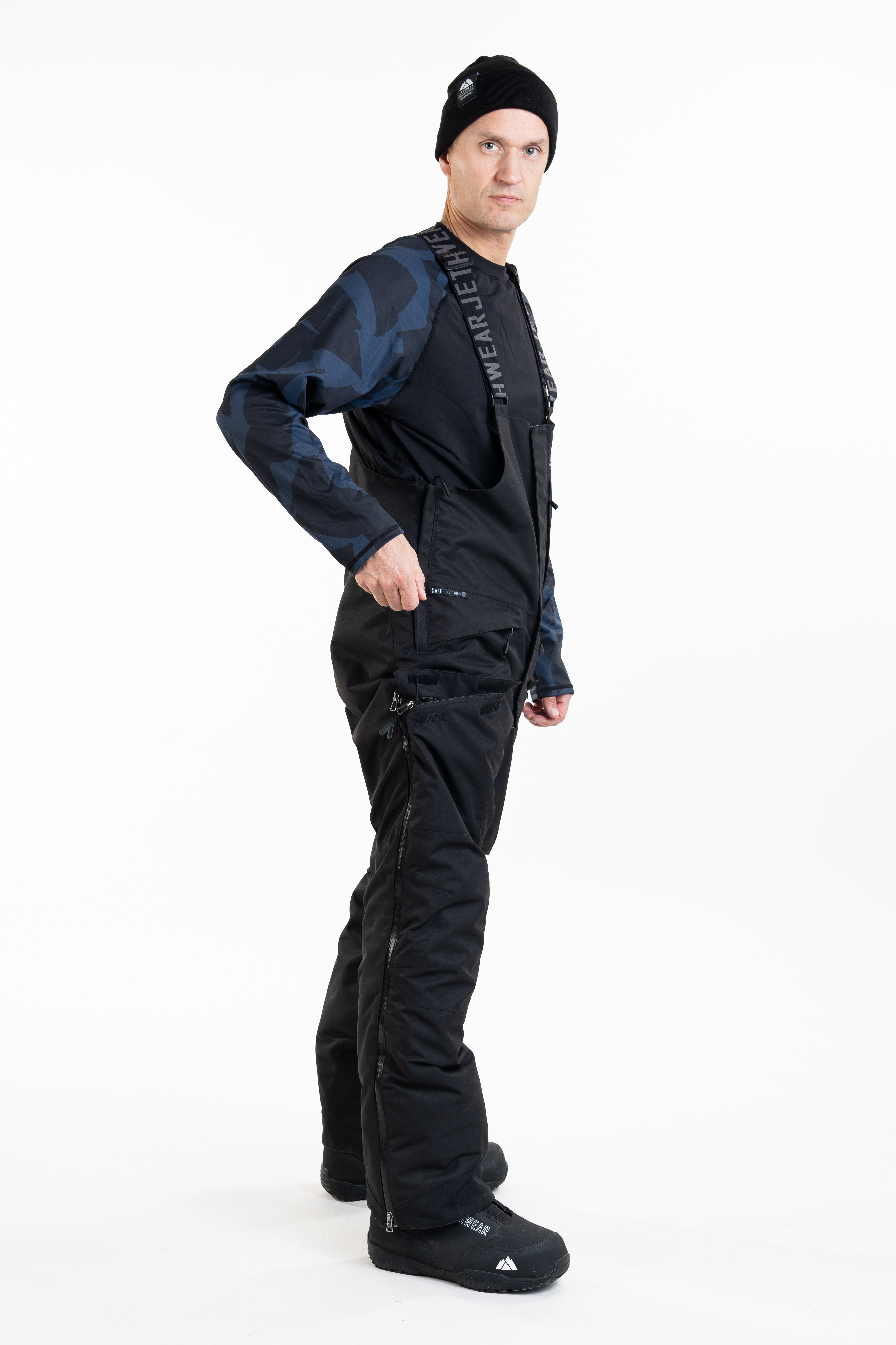 Jethwear M's Treeline Bib Pant- Black - 150g - 14