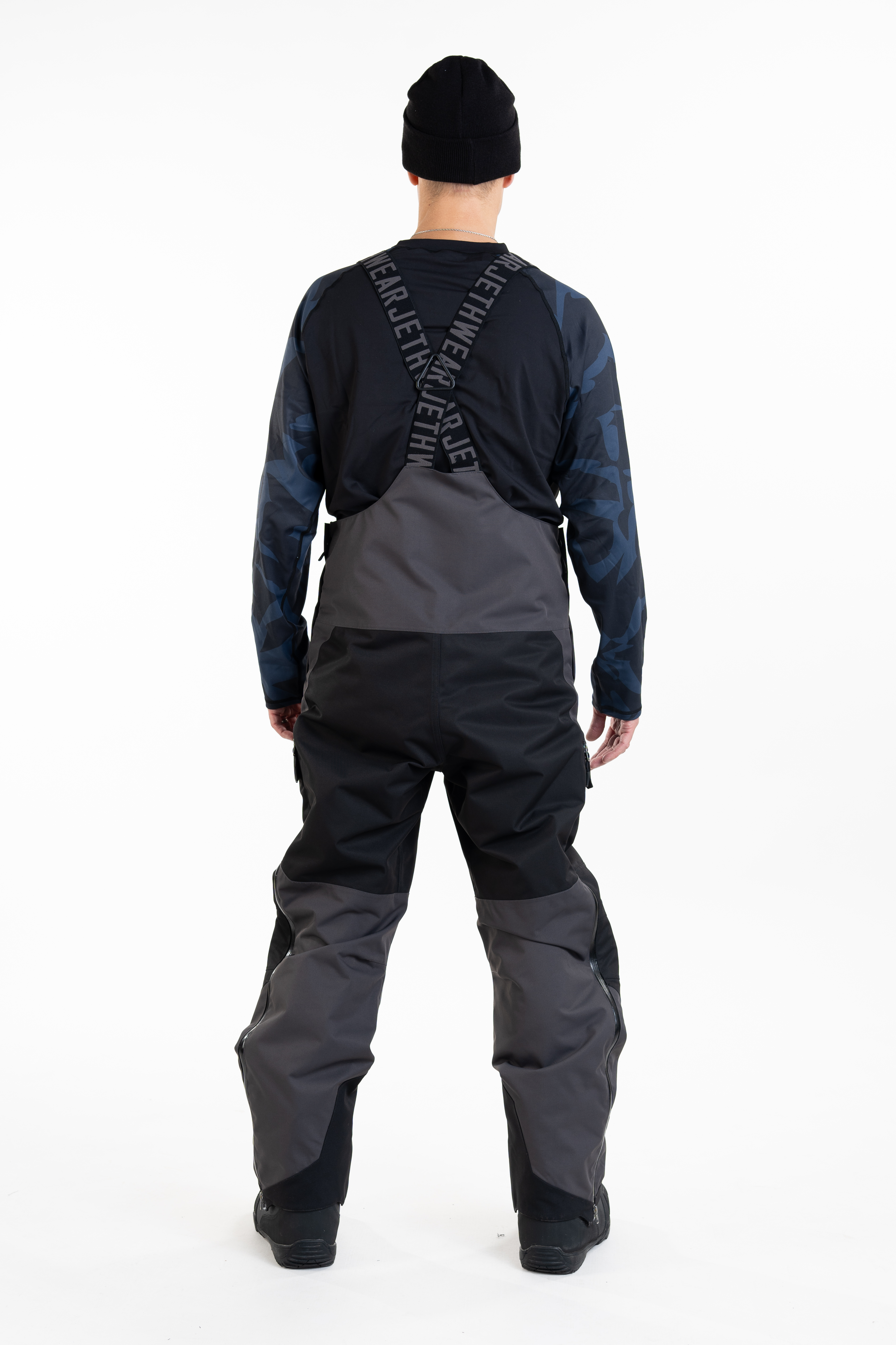 Jethwear M's Treeline Bib Pant- Black / Iron / Orange - Shell  - 4