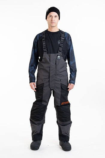 Jethwear M's Treeline Bib Pant- Black / Iron / Orange - Shell 