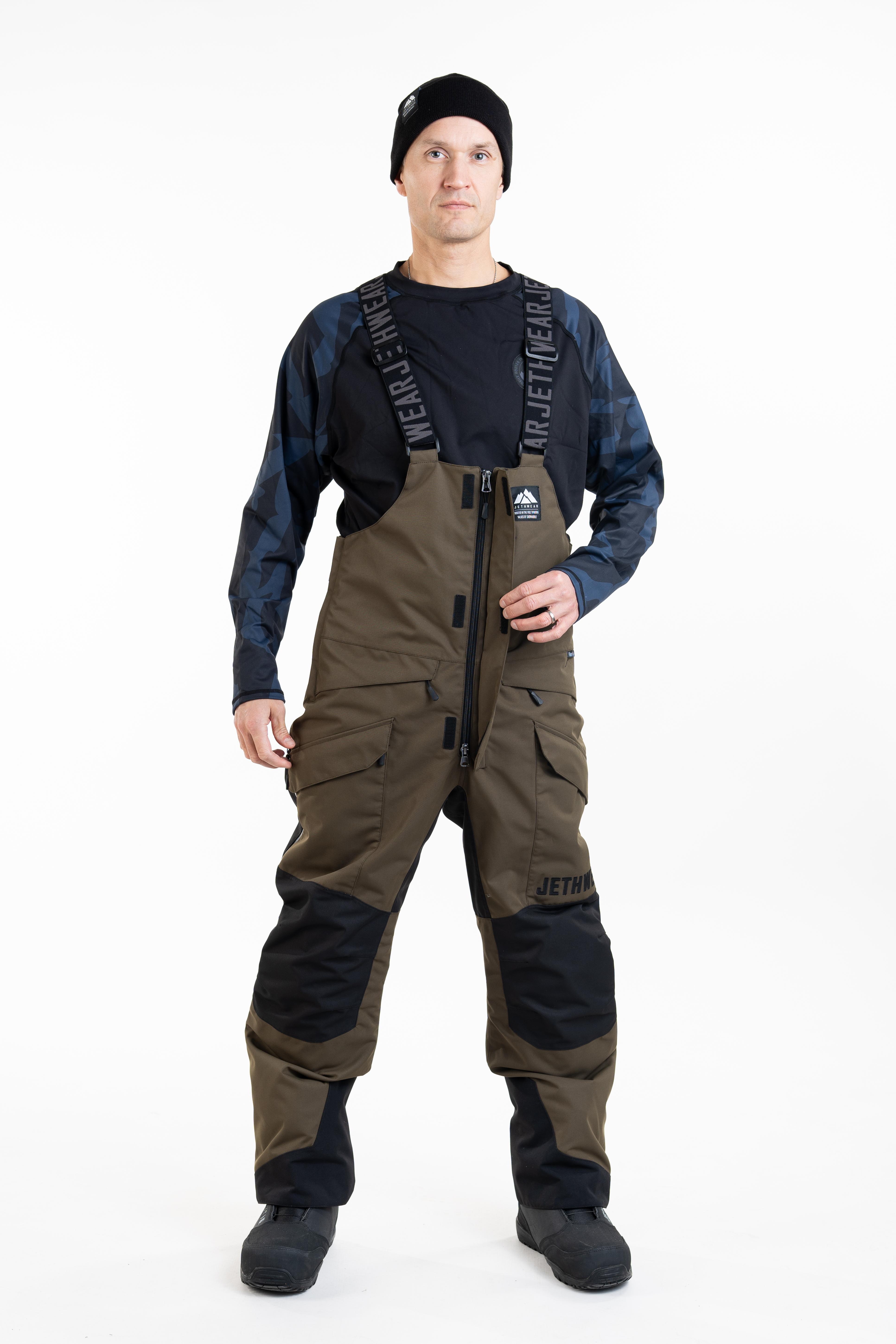 Jethwear M's Treeline Bib Pant- Olive - Shell  - 8