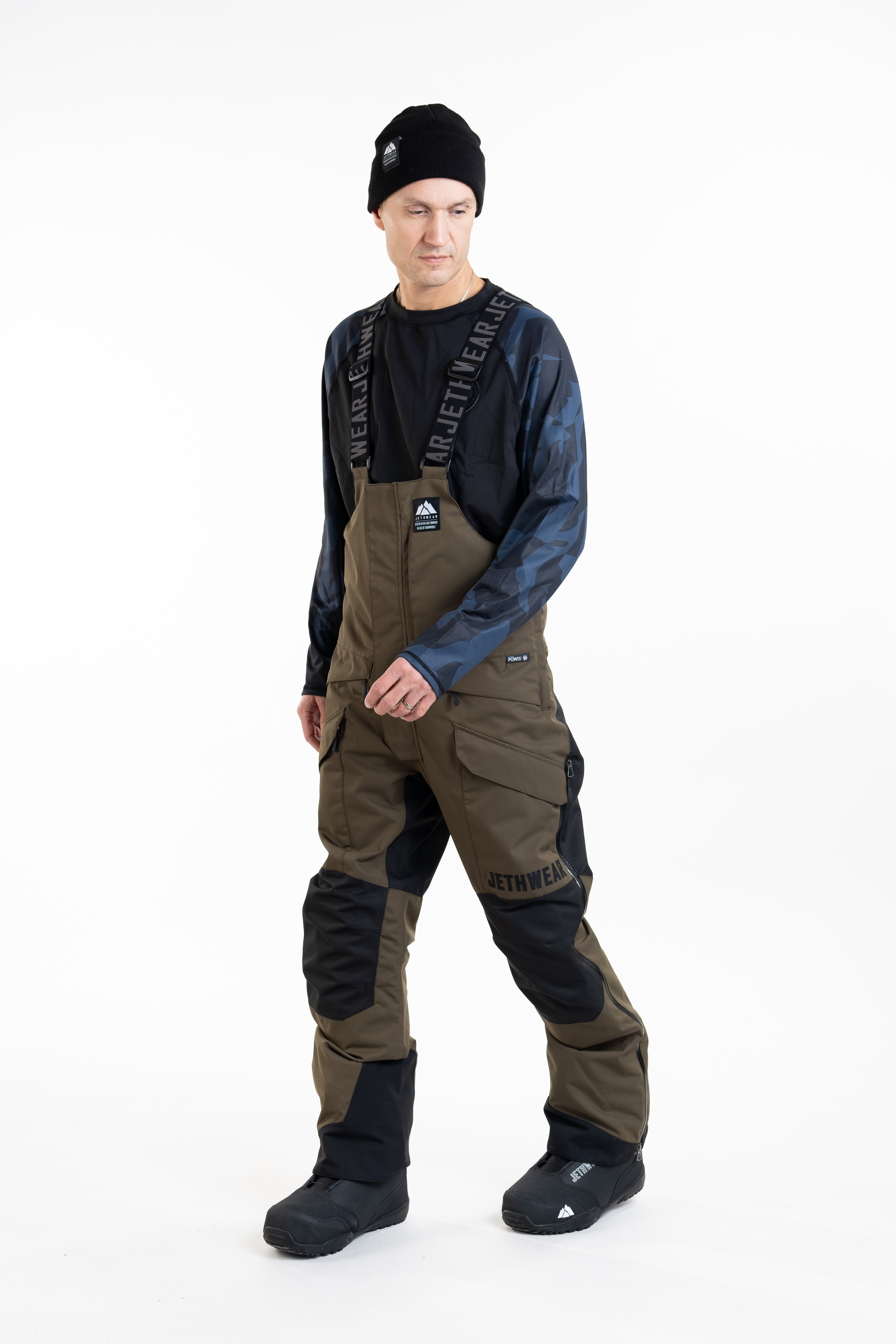 Jethwear M's Treeline Bib Pant- Olive - Shell  - 6