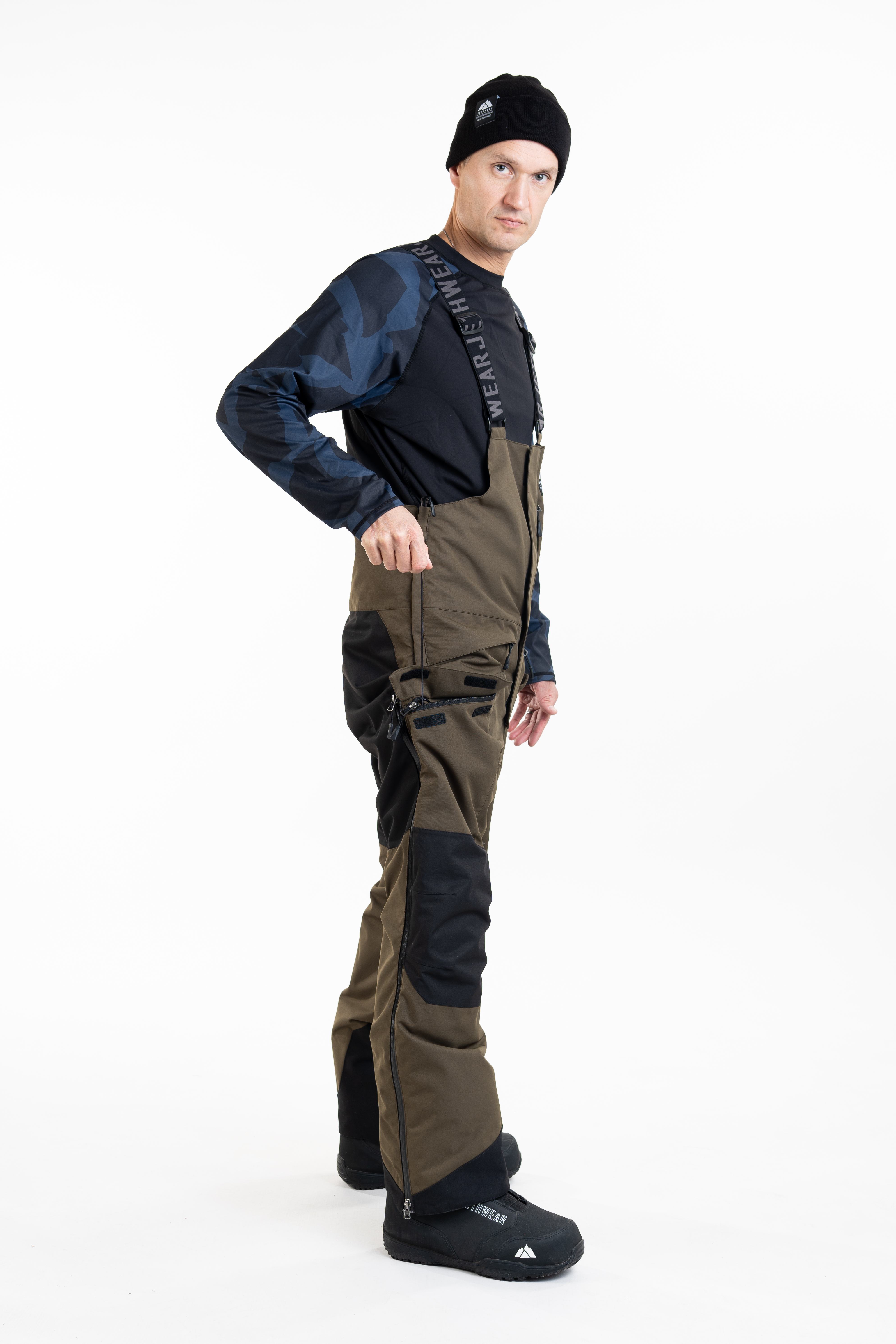 Jethwear M's Treeline Bib Pant- Olive - Shell  - 12