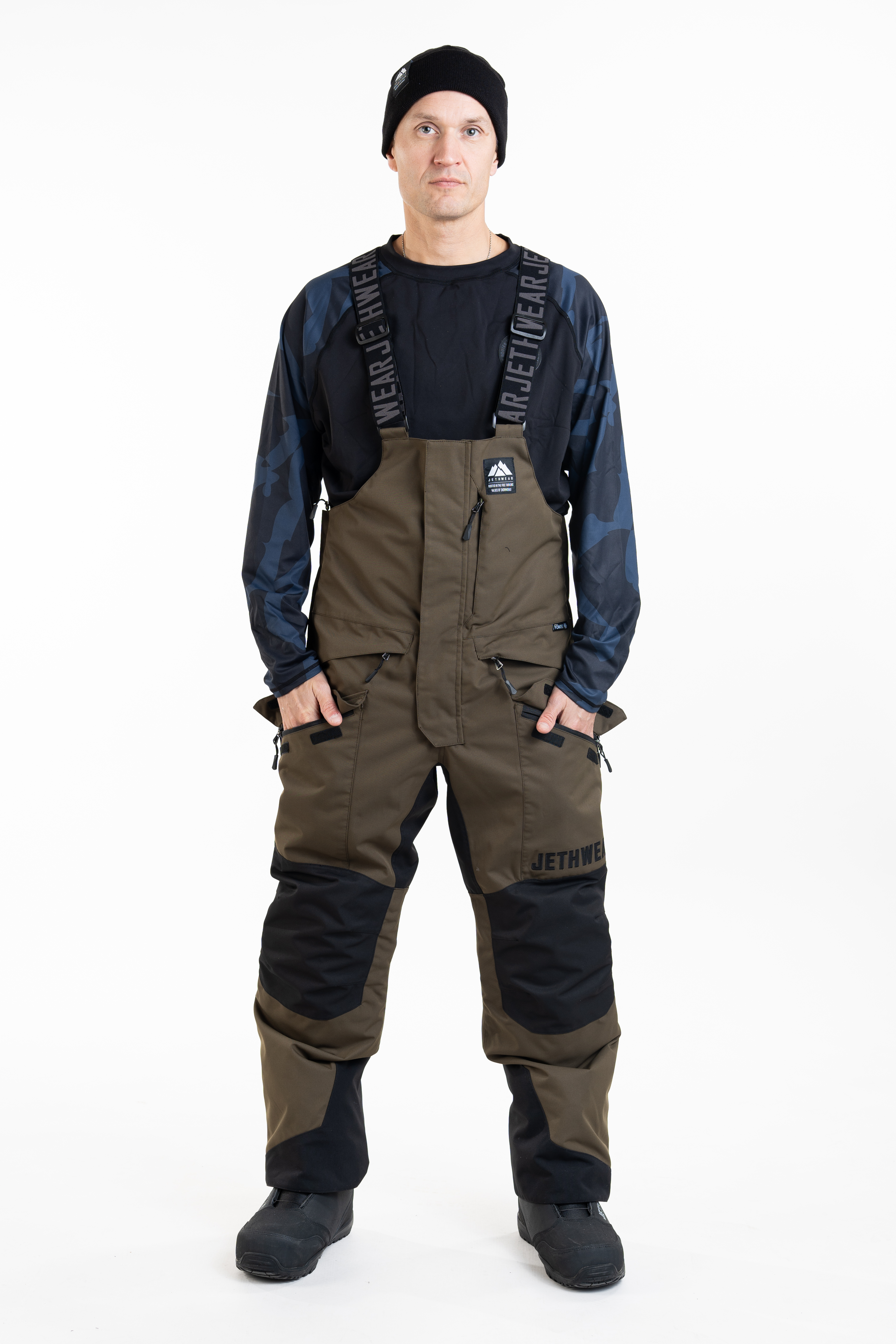 Jethwear M's Treeline Bib Pant- Olive - Shell  - 11