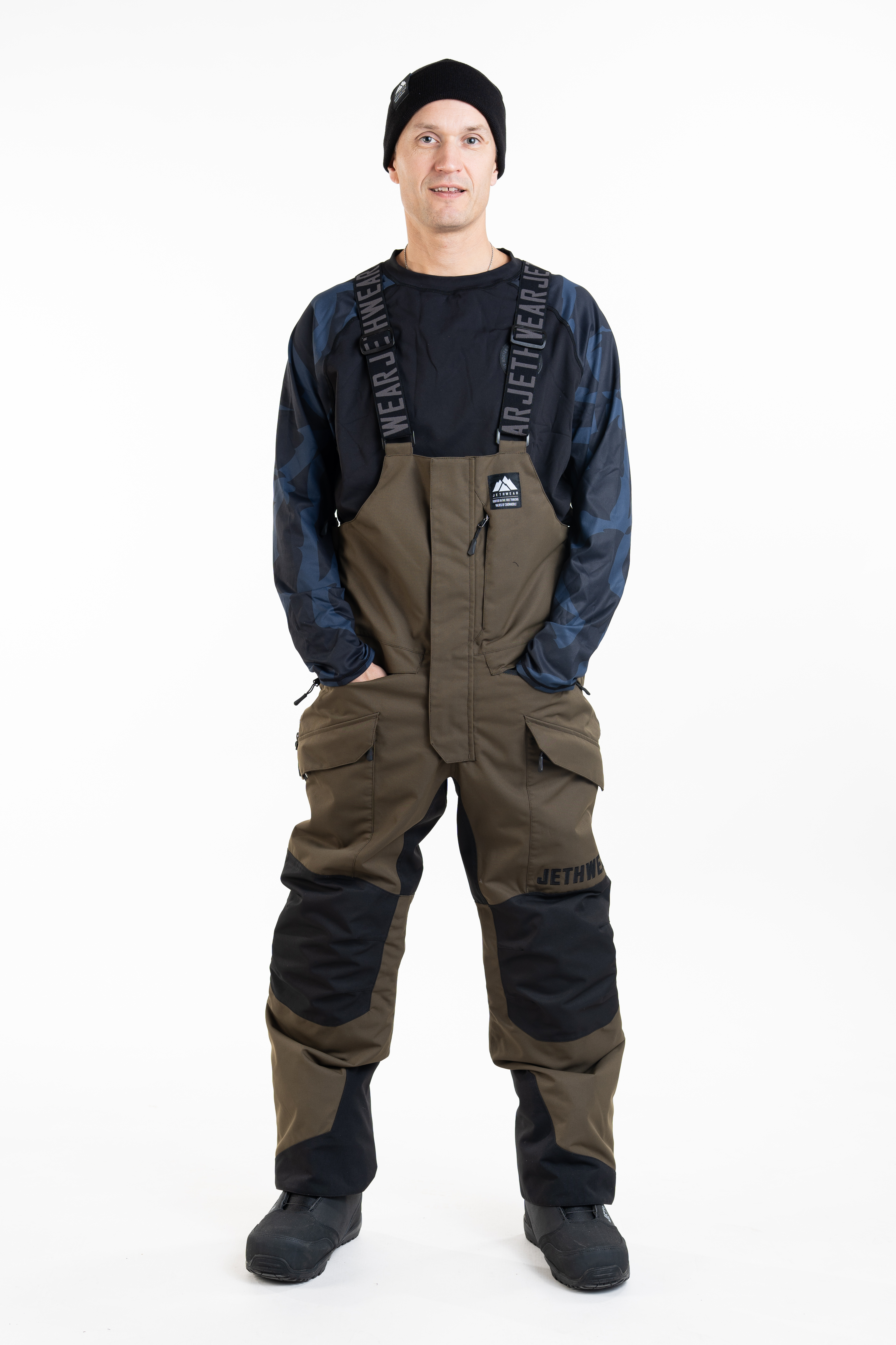 Jethwear M's Treeline Bib Pant- Olive - Shell  - 10