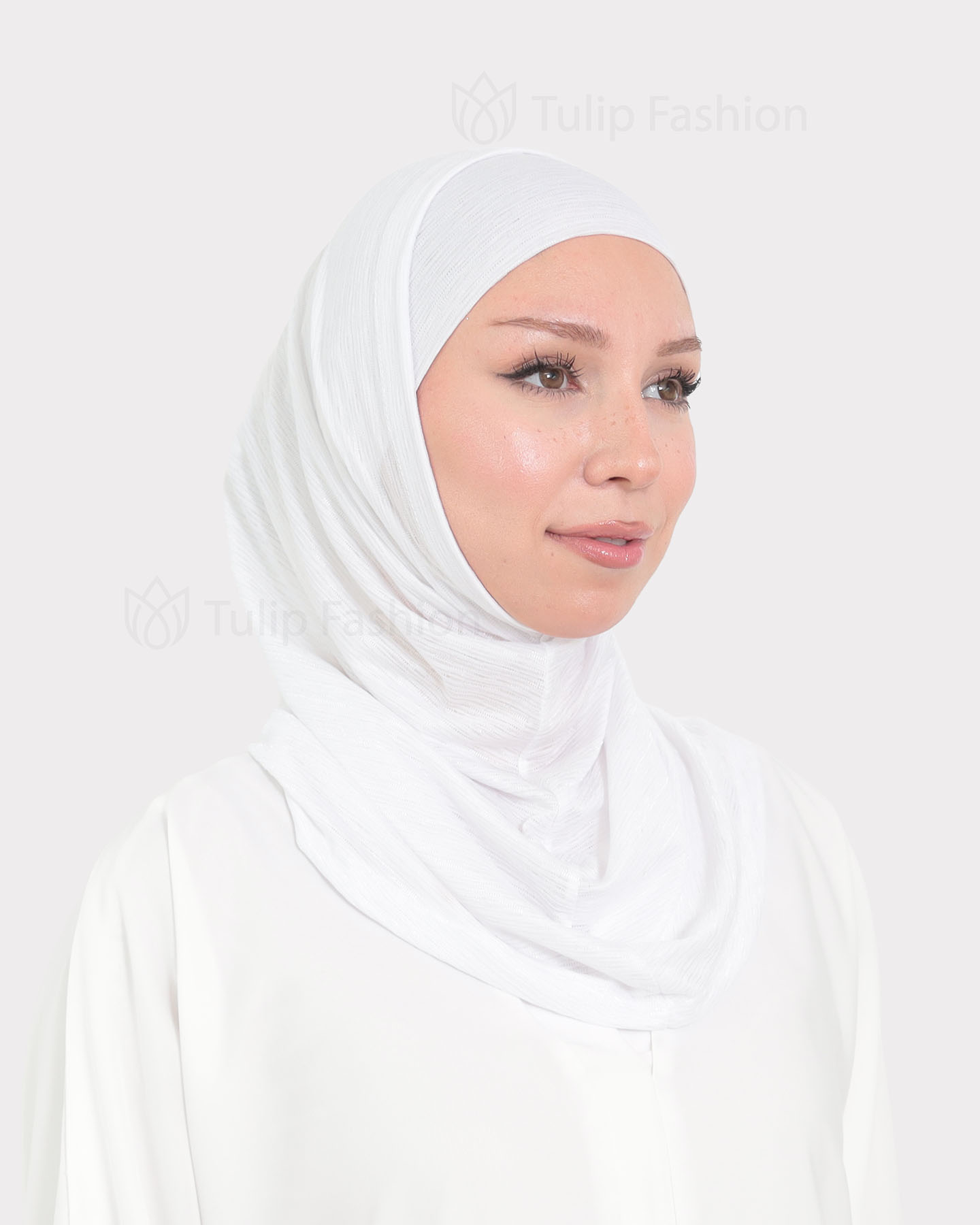 Hijab - Al Amira Lycra Metallic - White