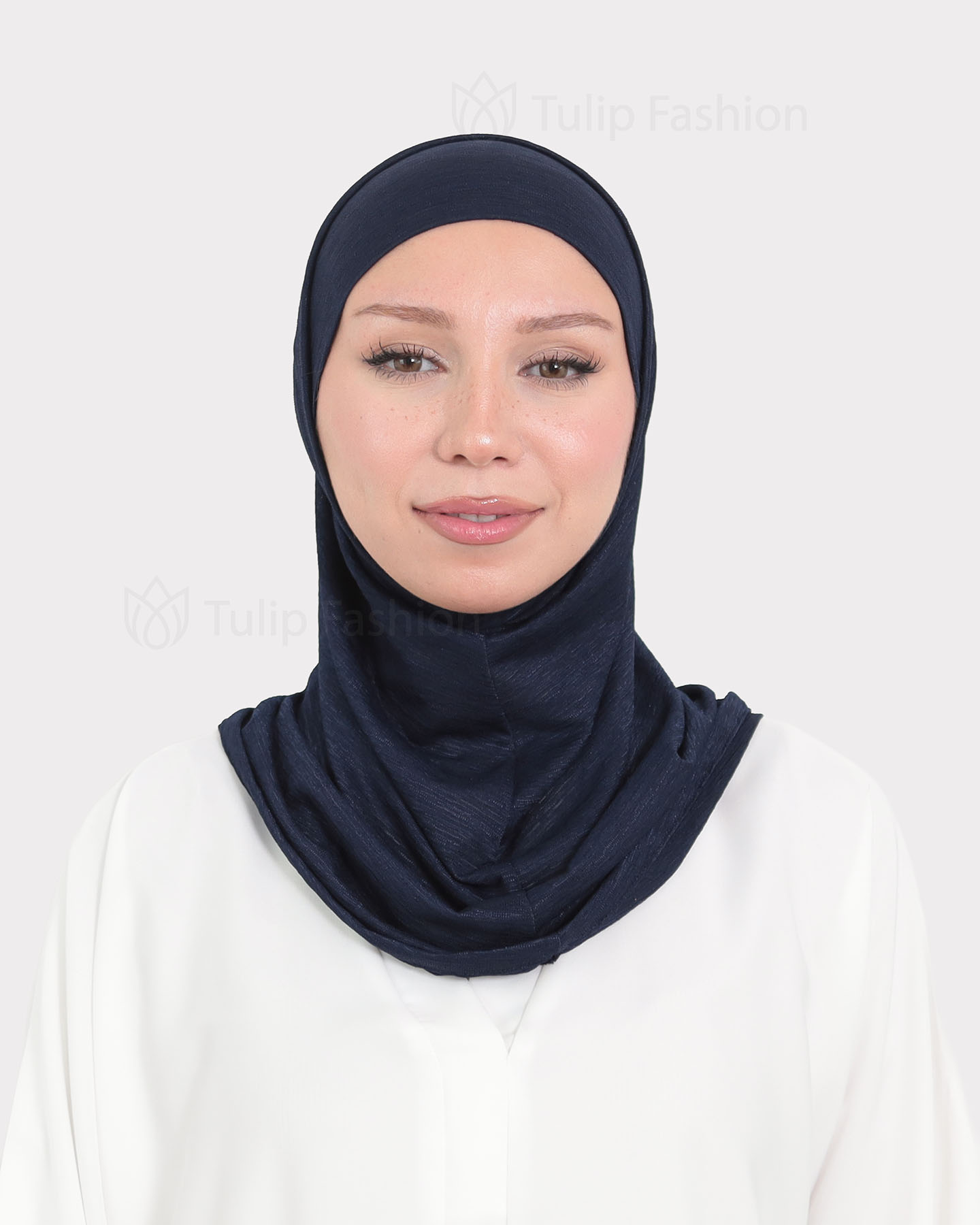 Hijab - Al Amira Lycra Metallic - Midnight Blue - 2