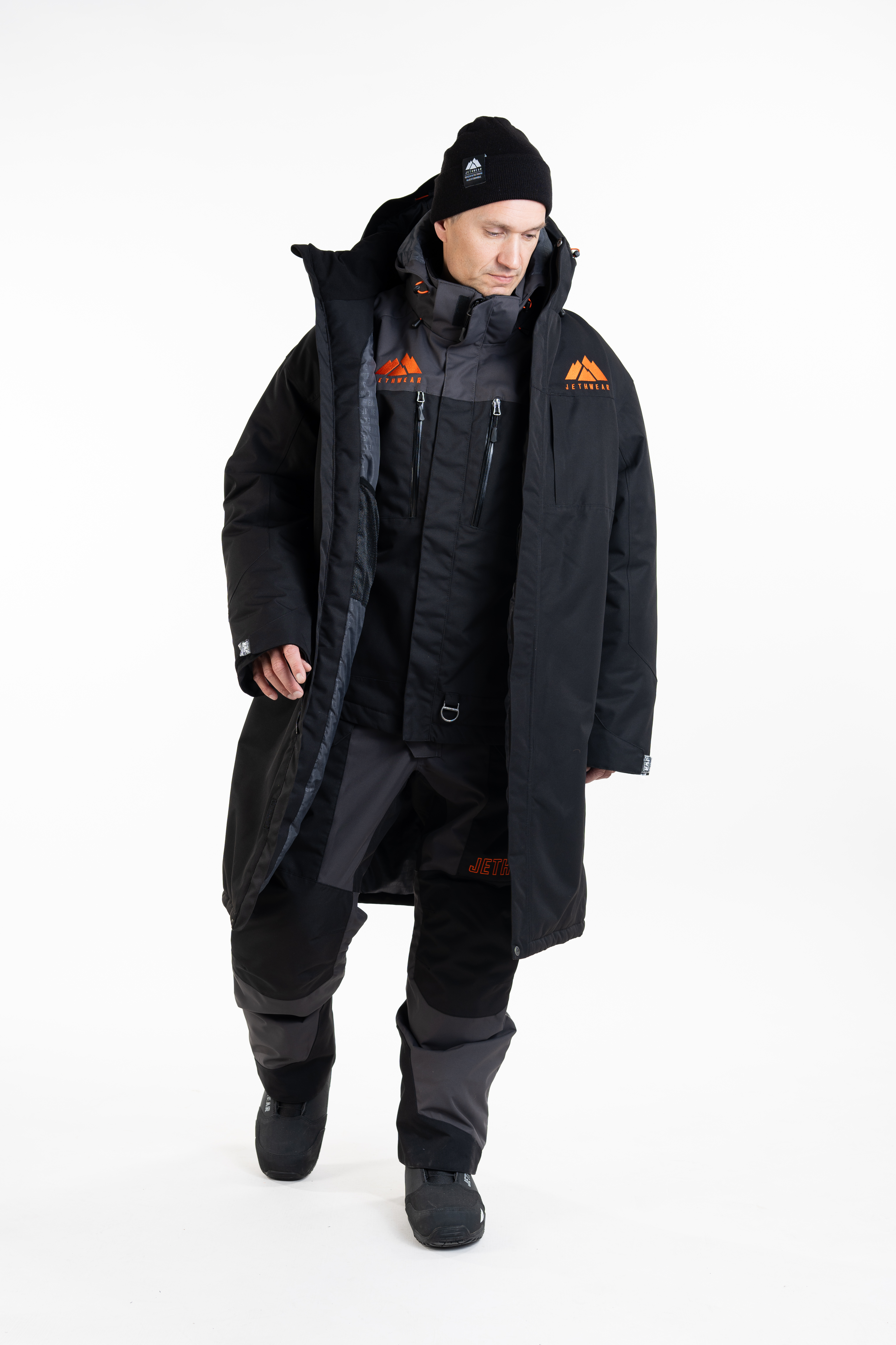Jethwear PIT COAT - Black / Orange - 15