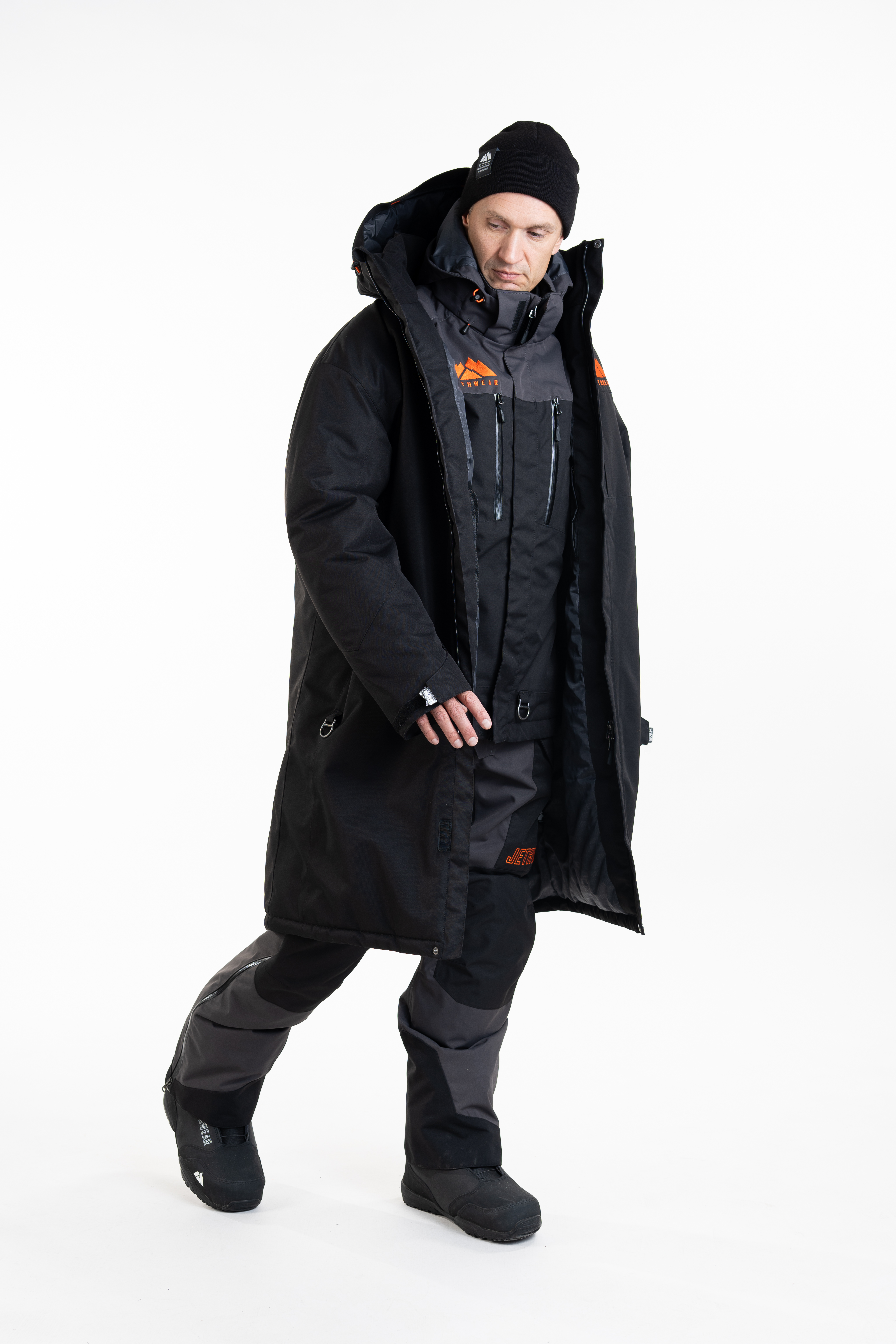 Jethwear PIT COAT - Black / Orange - 16