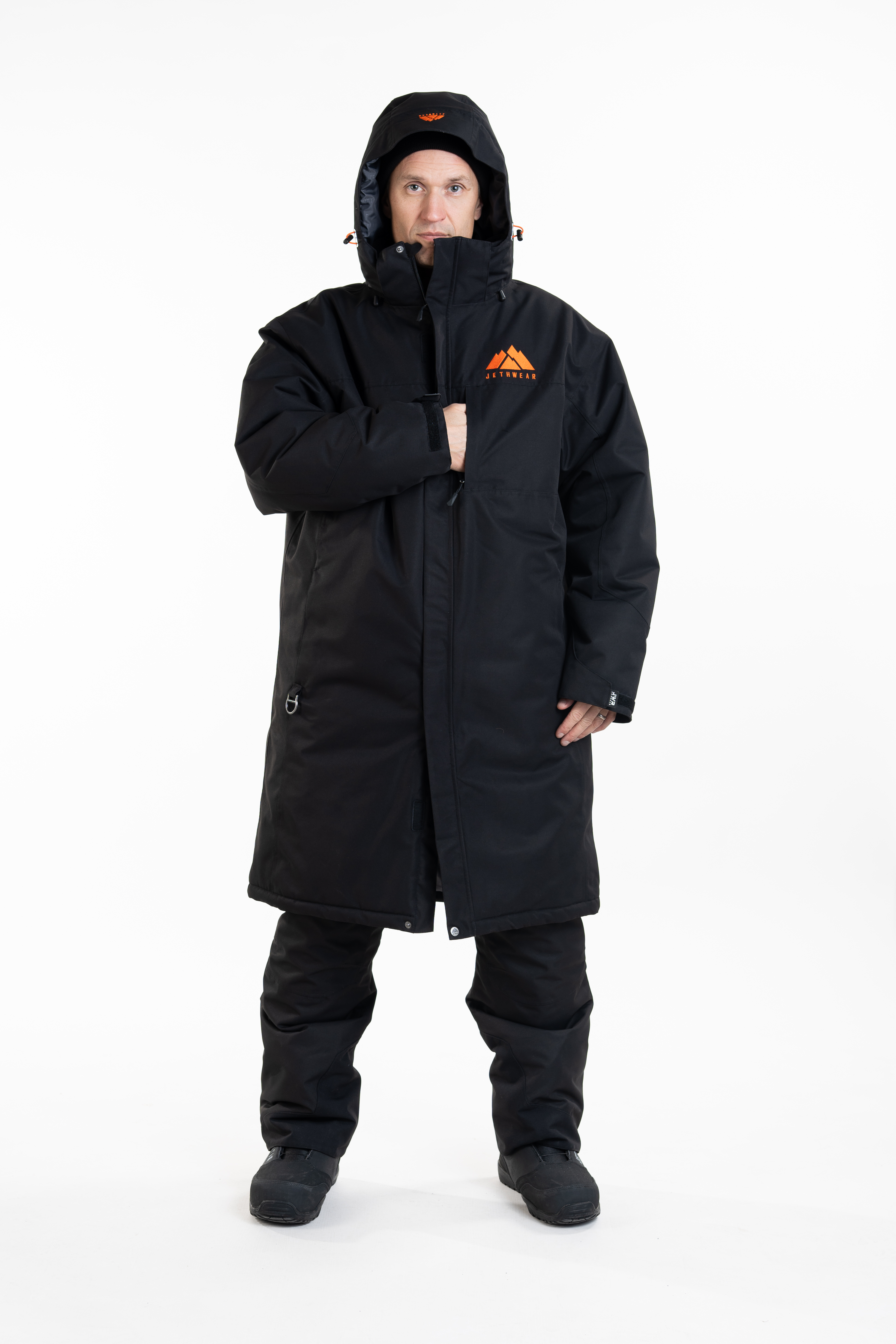 Jethwear PIT COAT - Black / Orange - 11