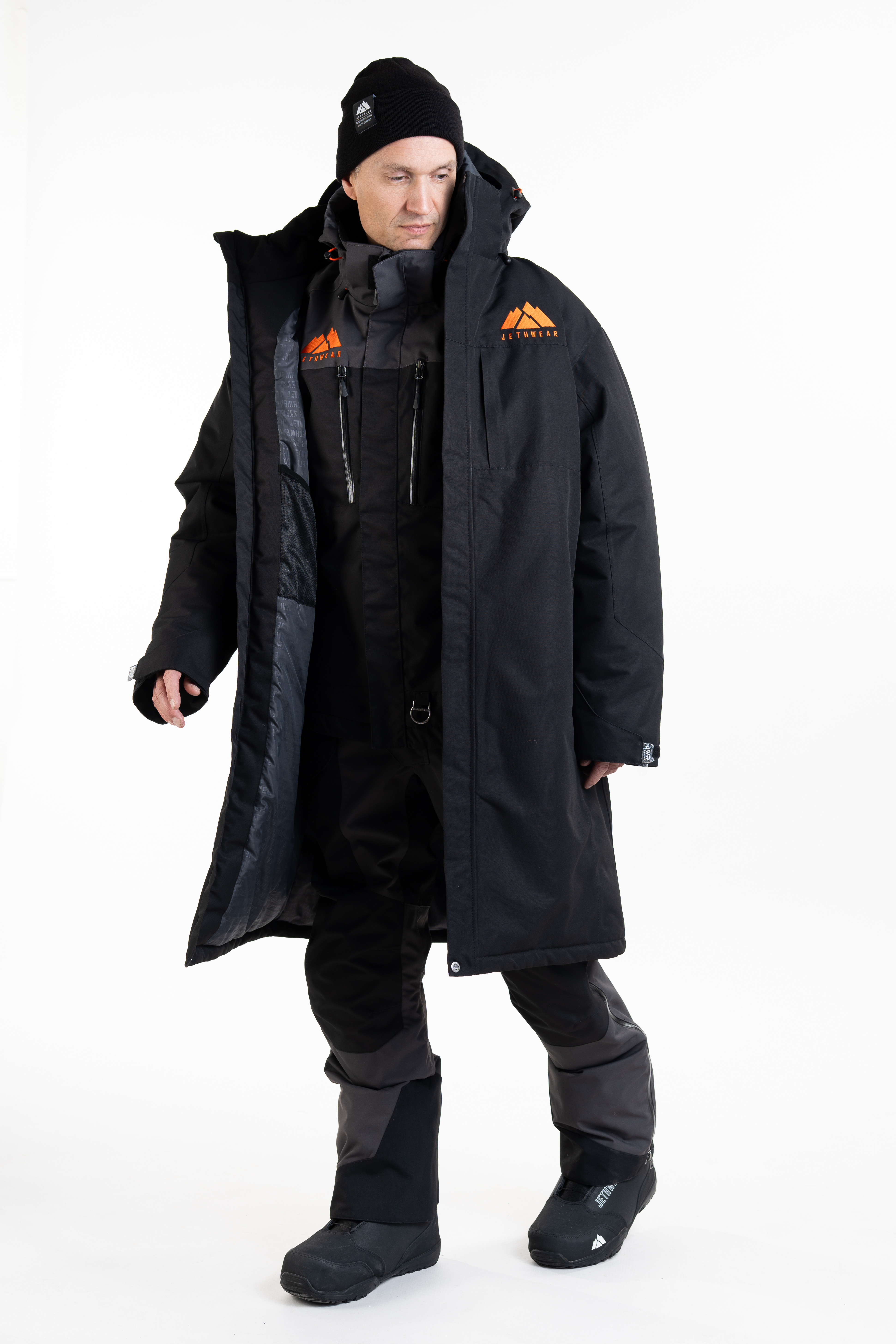 Jethwear PIT COAT - Black / Orange - 17