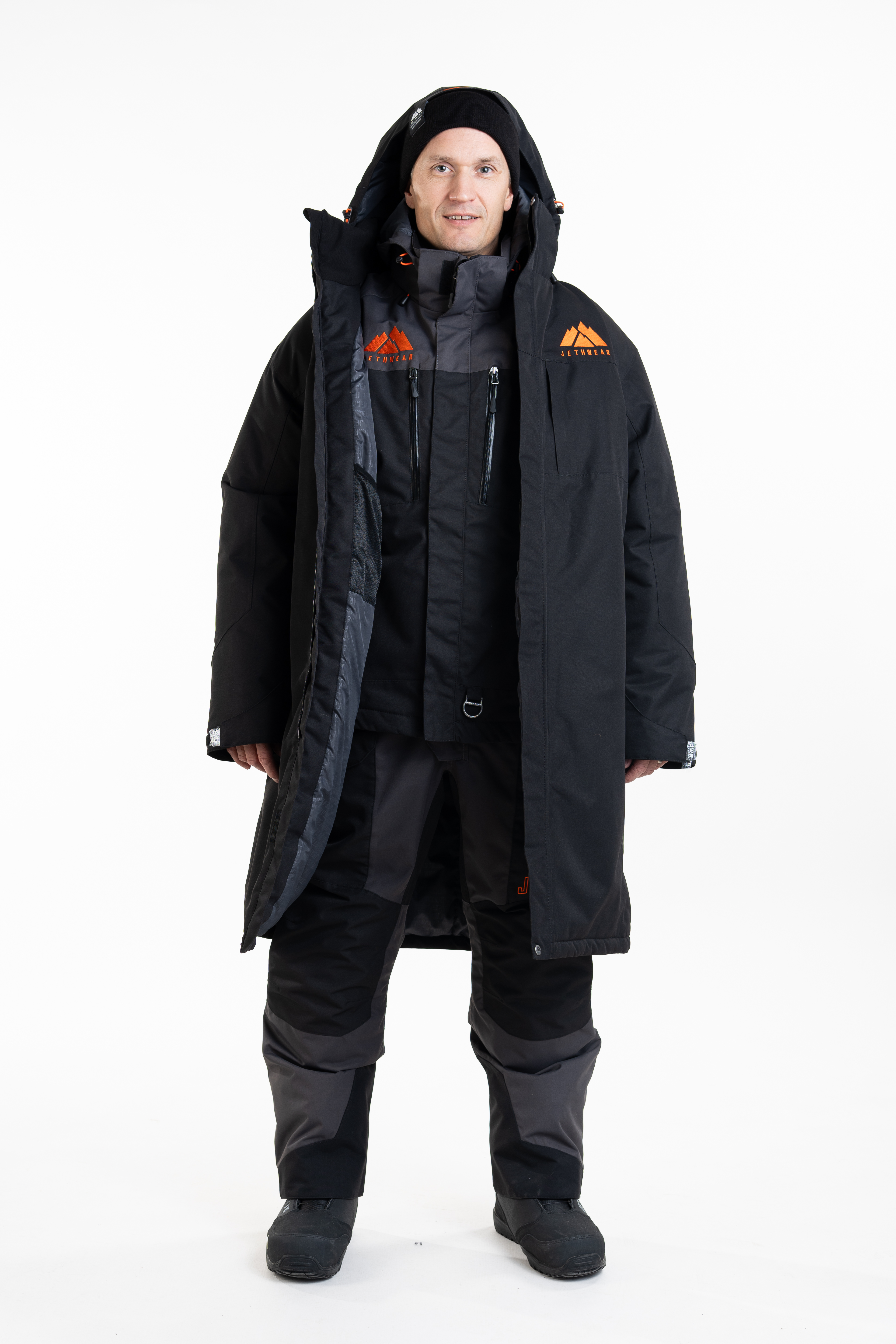 Jethwear PIT COAT - Black / Orange - 14
