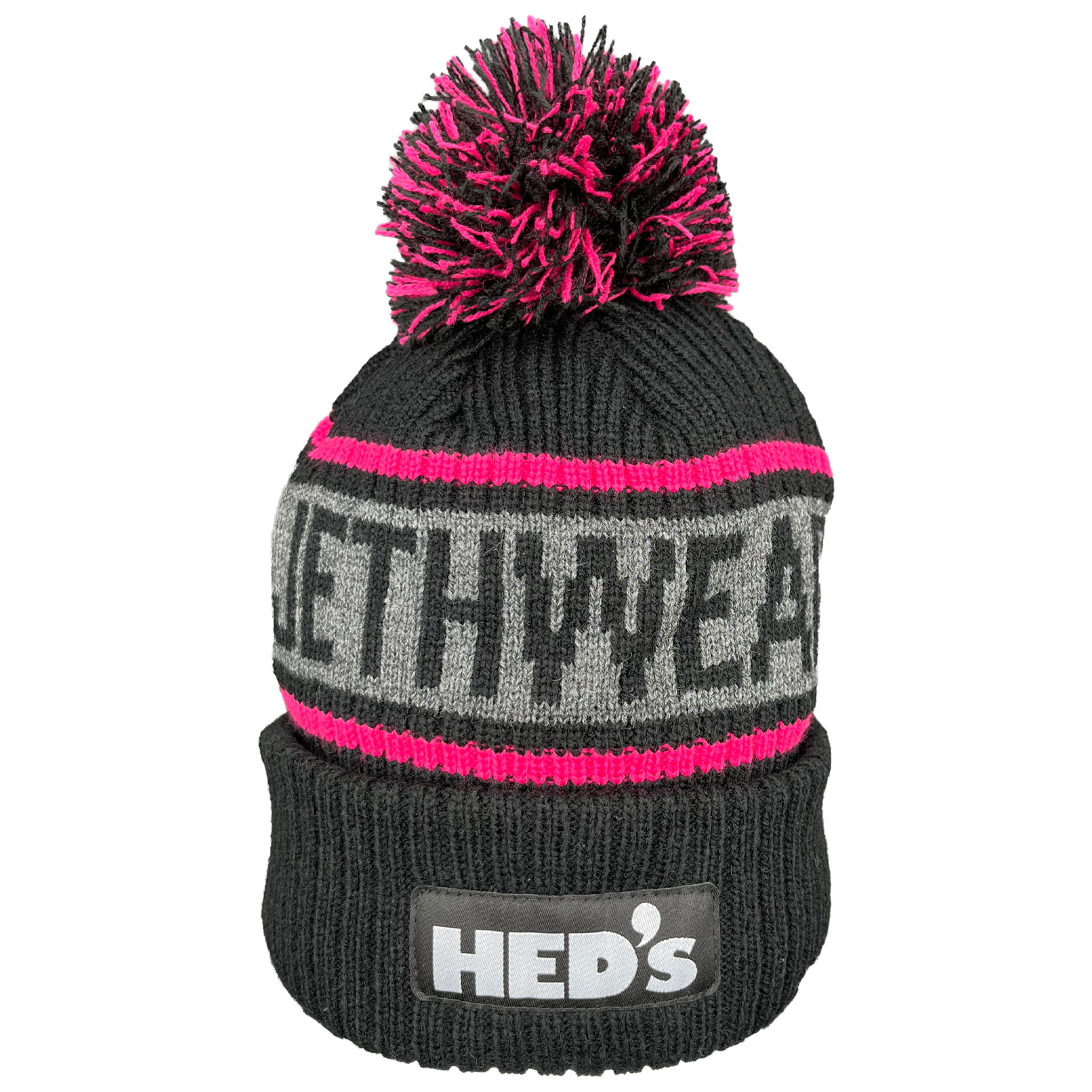 Jethwear Hed's Motor PomPom Beanie - Black / Pink