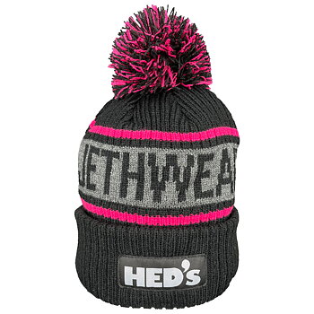 Jethwear Hed's Motor PomPom Beanie - Black / Pink