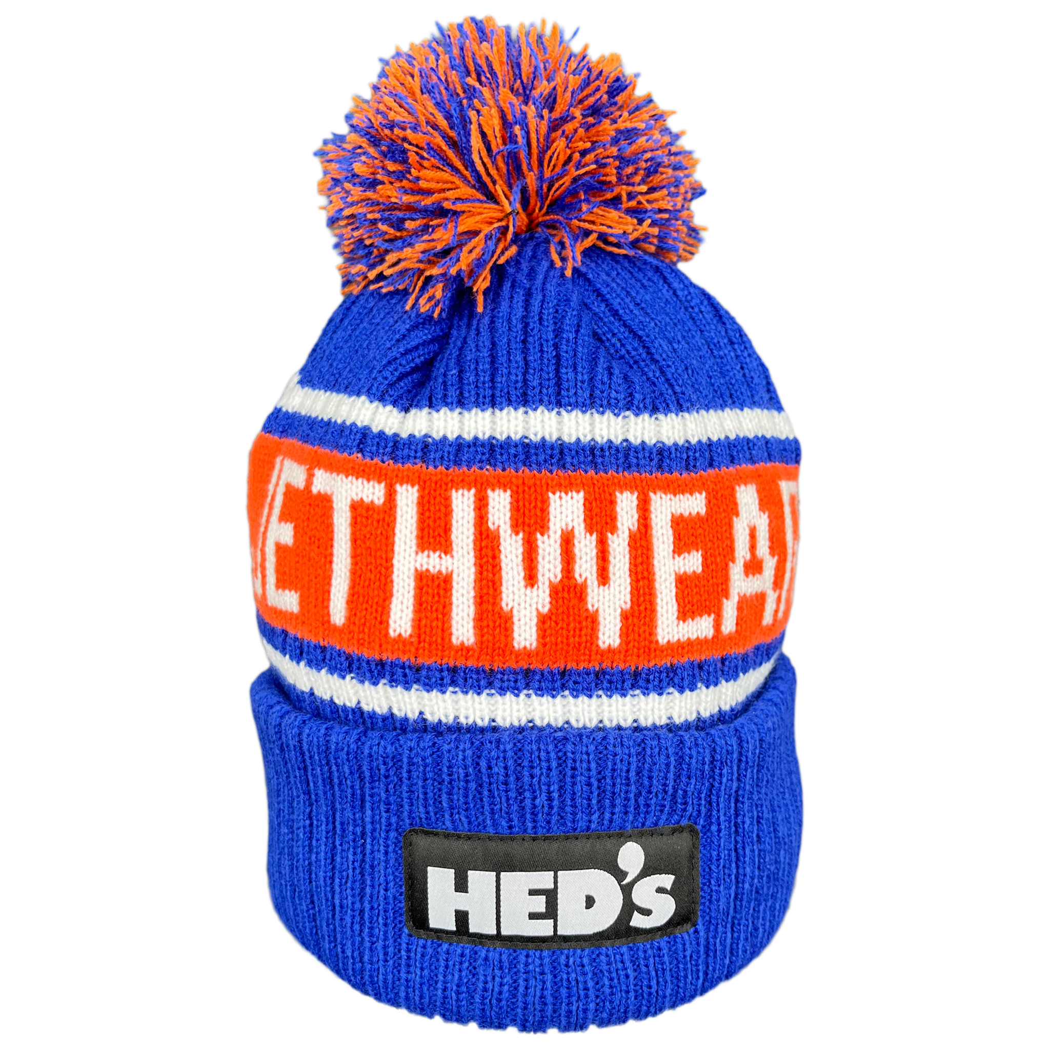 Jethwear Hed's Motor PomPom Beanie - Blue / Orange