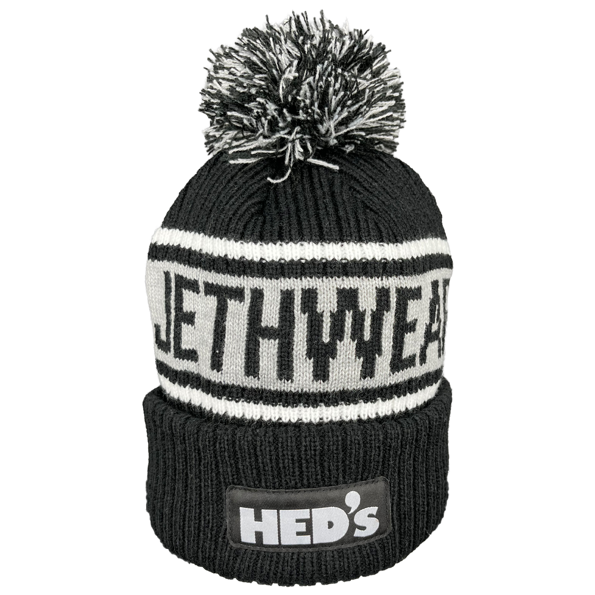 Jethwear Hed's Motor PomPom Beanie - Black / Grey