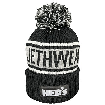 Jethwear Hed's Motor PomPom Beanie - Black / Grey