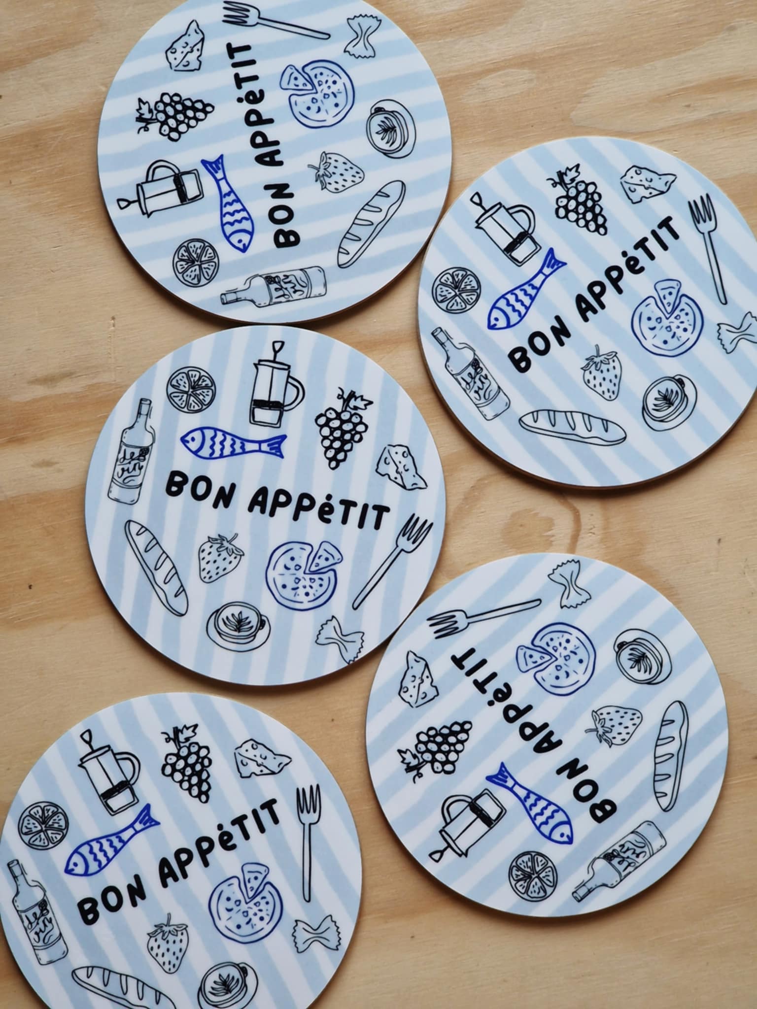 Glasunderlägg "Bon appetit"