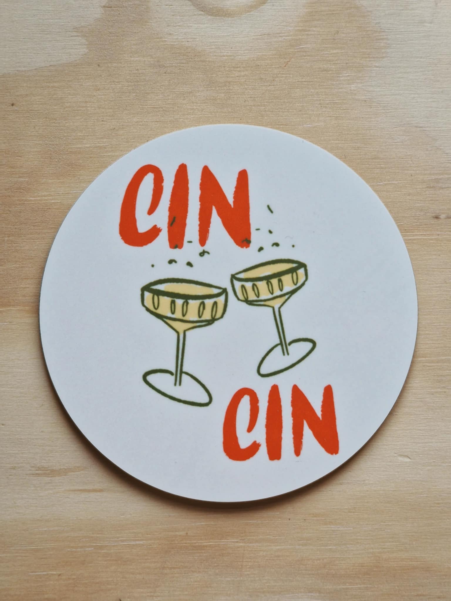 Glasunderlägg "Cin cin"