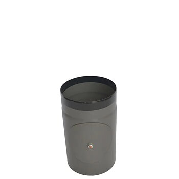 Emaljerat Rökrör ∅ 150 MM med sotlucka, Längd 240 MM grå