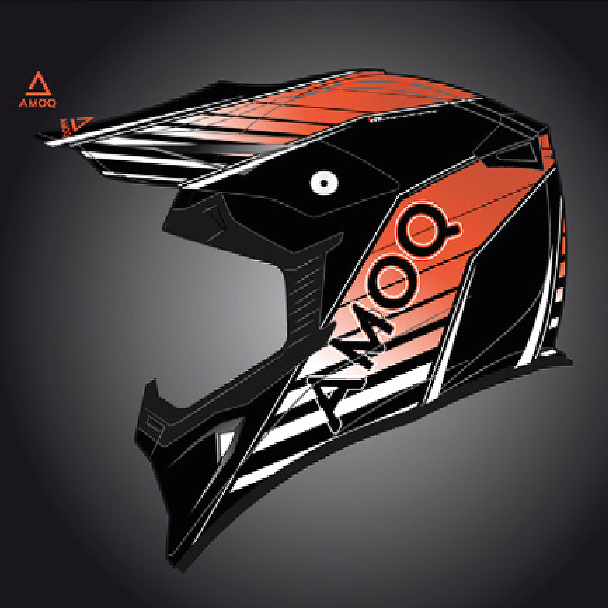 AMOQ Meteor V2 Helmet Axis - Black / Orange