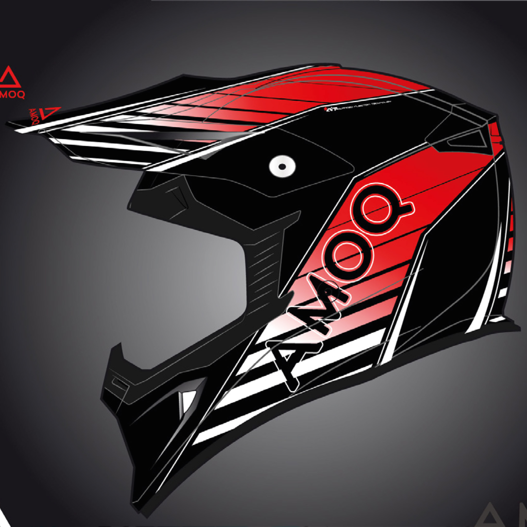 AMOQ Meteor V2 Helmet Axis Black / Red