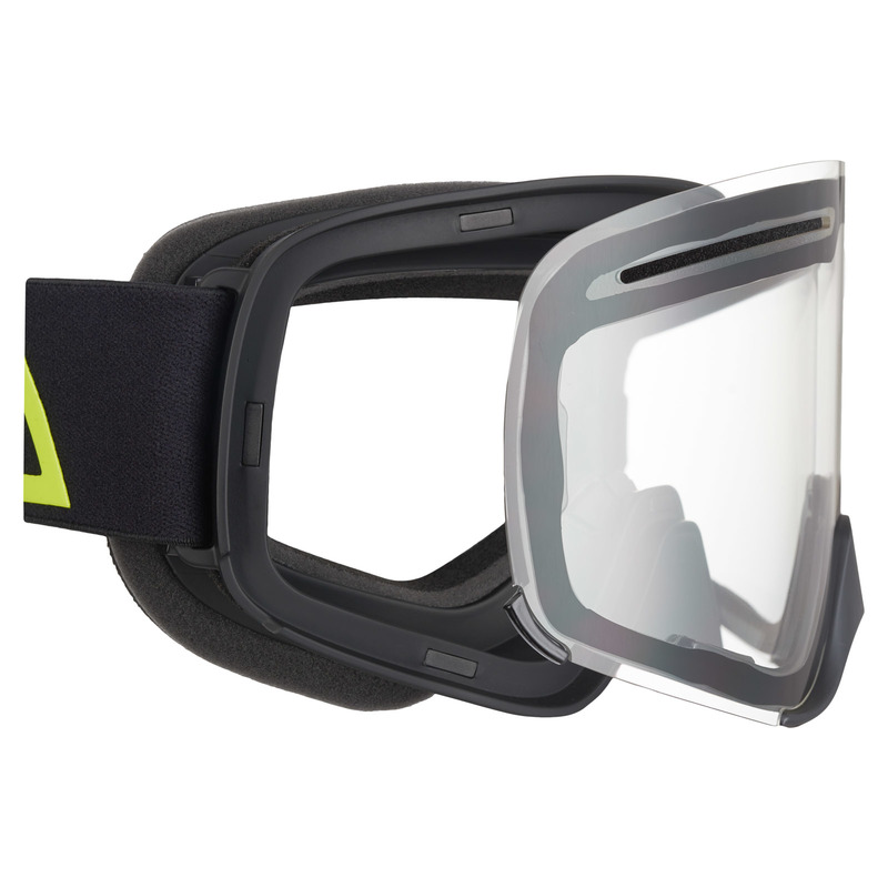 AMOQ Vision Vent+ Magnetic Skoterglasögon - Black / Hi Vis - Clear - 2