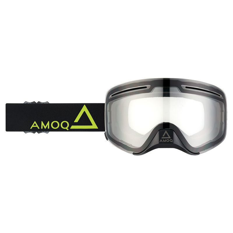 AMOQ Vision Vent+ Magnetic Skoterglasögon - Black / Hi Vis - Clear