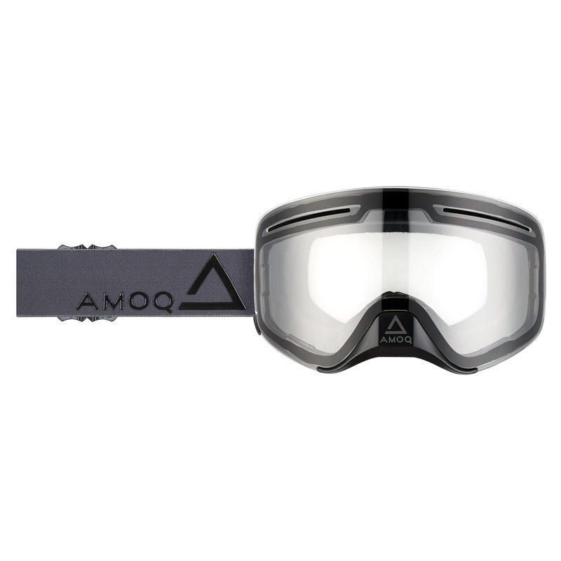 AMOQ Vision Vent+ Magnetic Skoterglasögon - Dark Grey / Black - Clear