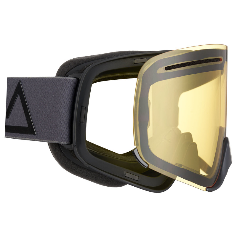AMOQ Vision Vent+ Magnetic Skoterglasögon - Dark Grey / Black - Yellow - 2