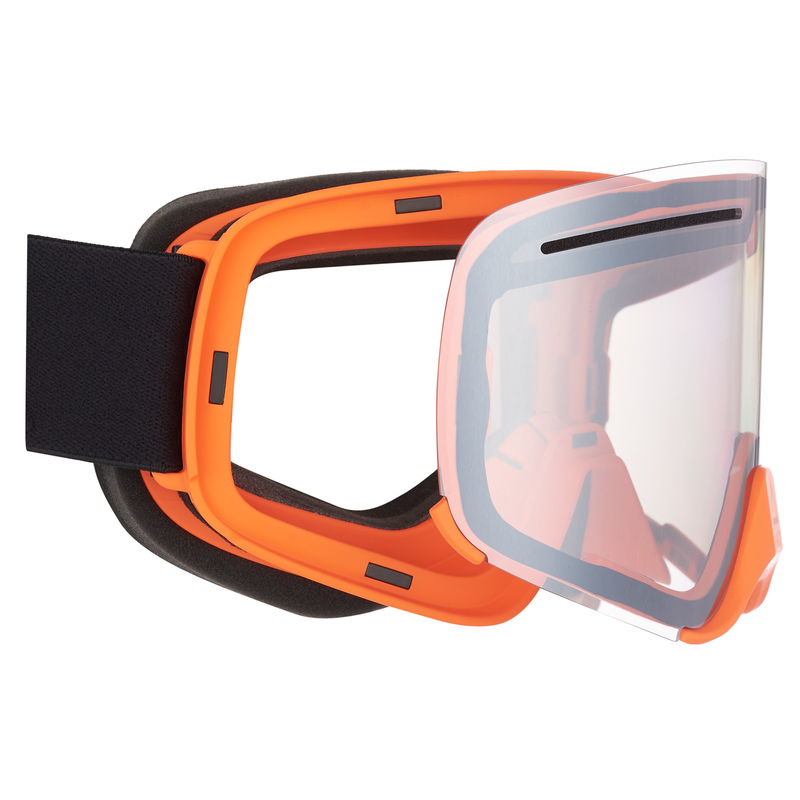 AMOQ Vision Vent+ Magnetic Goggles - Black / Orange - Silver Mirror - 2