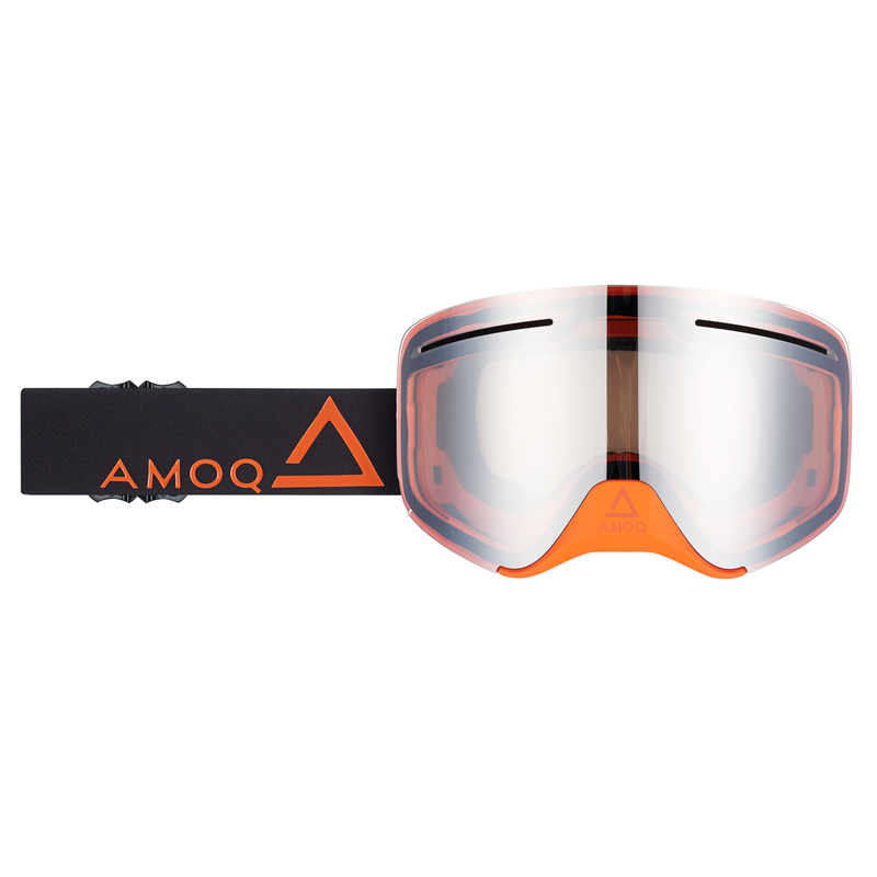 AMOQ Vision Vent+ Magnetic Goggles - Black / Orange - Silver Mirror