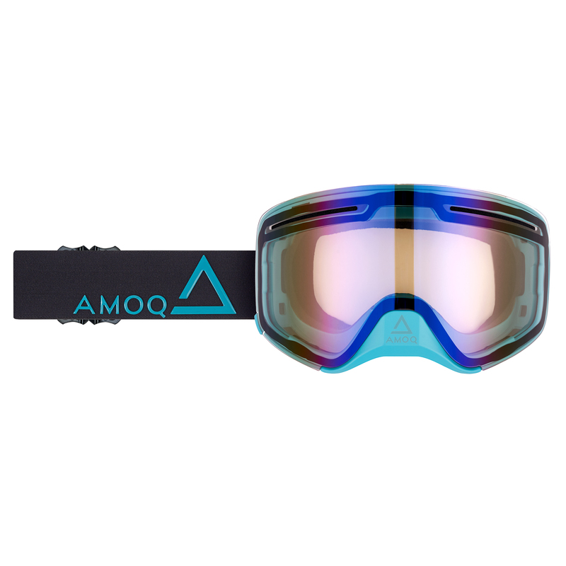 AMOQ Vision Vent+ Magnetic Goggles - Black / Turqoise - Blue Mirror