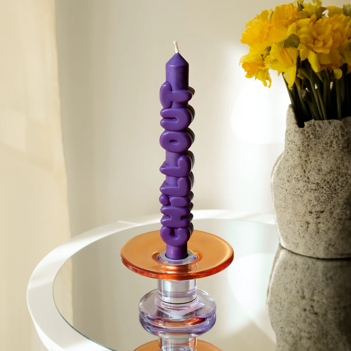 Taper Set Candle Fuck You Svart+Chill Out Indigo 3D - 2