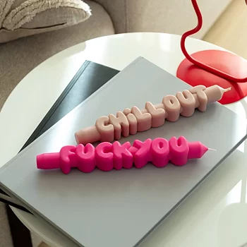 Taper Set Candle Fuck You Rosa+Chill Out Cream 3D