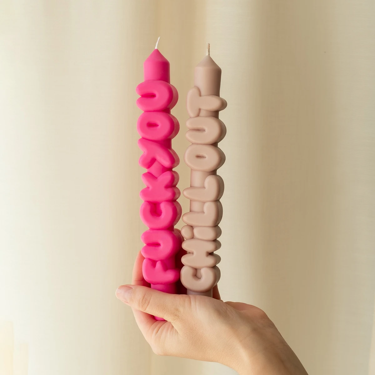 Taper Set Candle Fuck You Rosa+Chill Out Cream 3D - 3