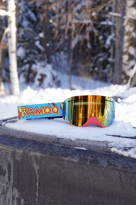 AMOQ Vision Vent+ Magnetic Goggles - Pizza - Red Mirror - 4