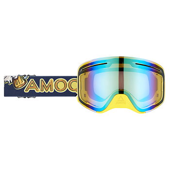 AMOQ Vision Vent+ Magnetic Goggles - Beer - Gold Mirror