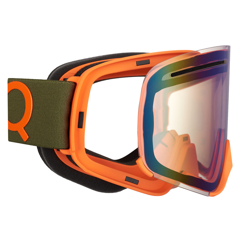 AMOQ Vision Vent+ Magnetic Goggles - Military Green / Orange - Gold Mirror - 2