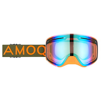 AMOQ Vision Vent+ Magnetic Goggles - Military Green / Orange - Gold Mirror